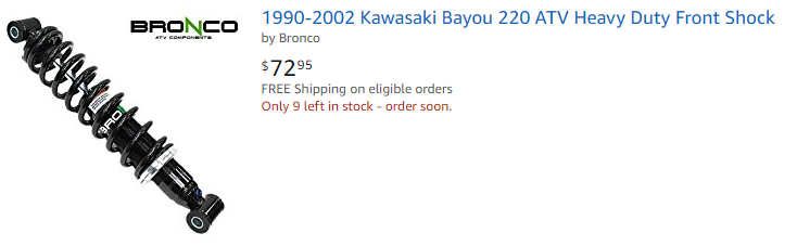 Kawasaki Bayou Bronco Front Shocks