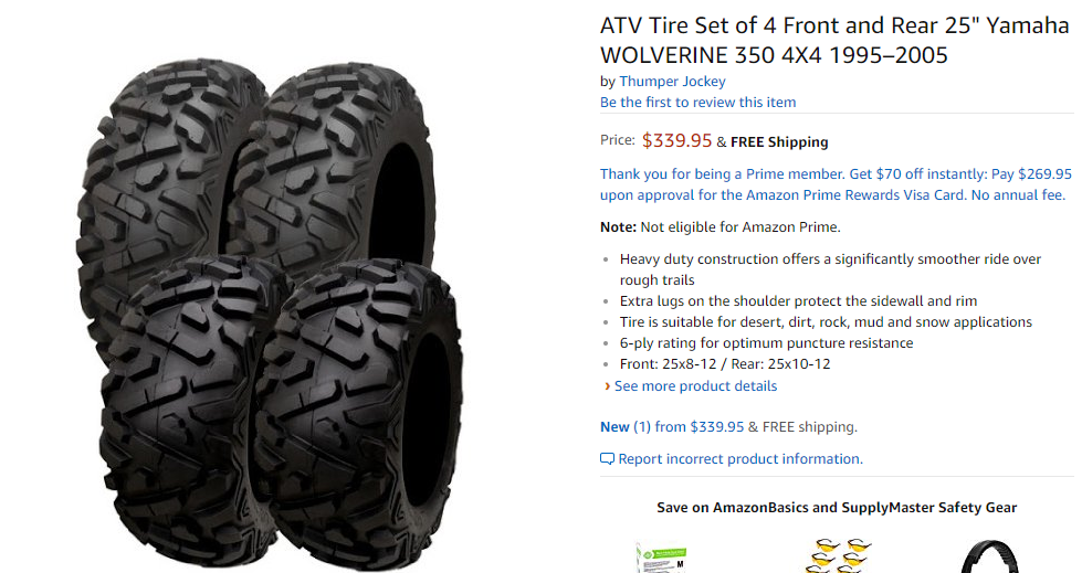 yamaha wolverine atv tires