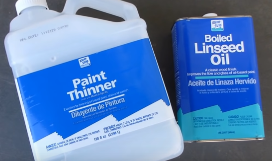 paint thinner and boiled linseed oil