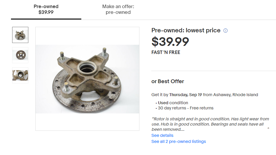 polaris predator used wheel hub