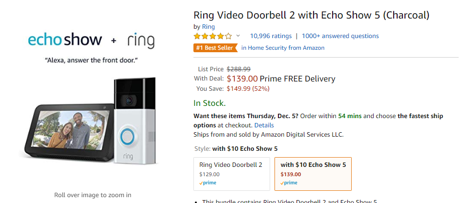 Ring Doorbell and Echo Show 5