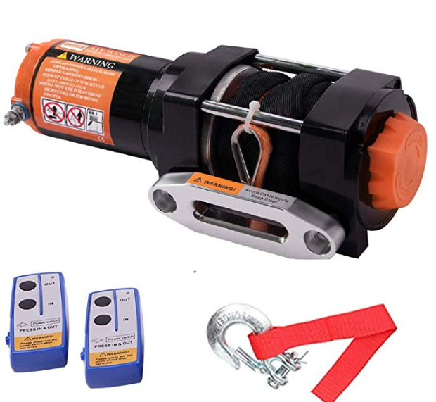 ORCISH 12V 3500lb Electric Winch ATV UTV Synthetic Rope Winch Kits