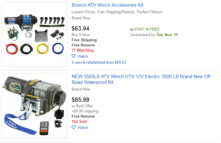 ebay atv winches