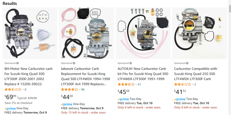Suzuki King Quad 300 Carb