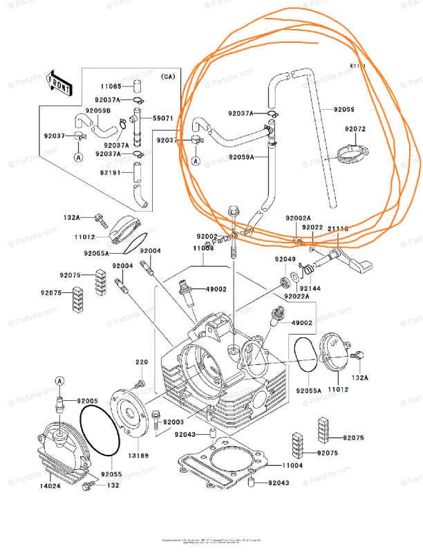 Lakota 300 / Bayou 300 crankcase breather tube